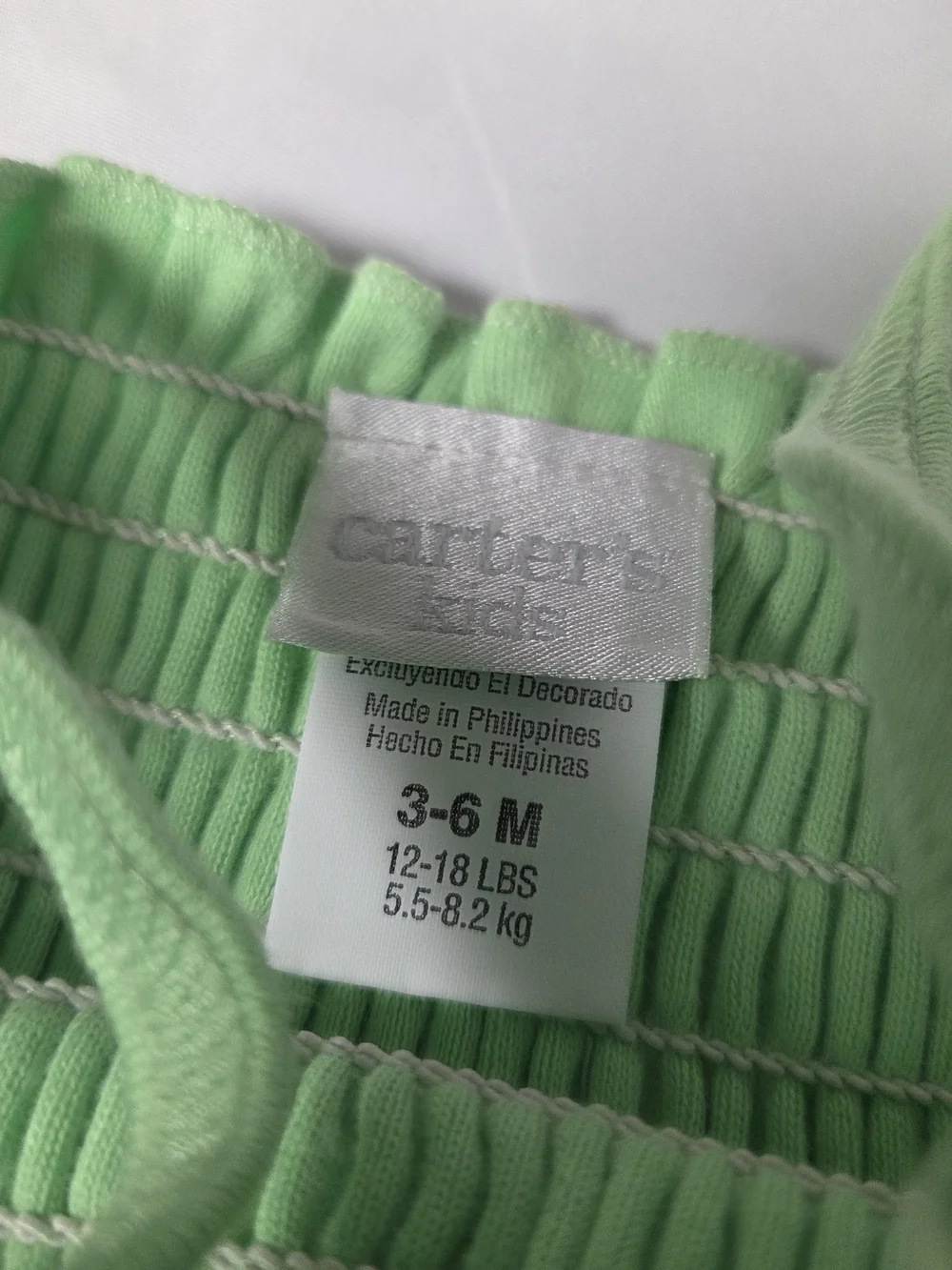 Carter's Vintage Light‎ Green Floral Baby Romper 3/6 Months
